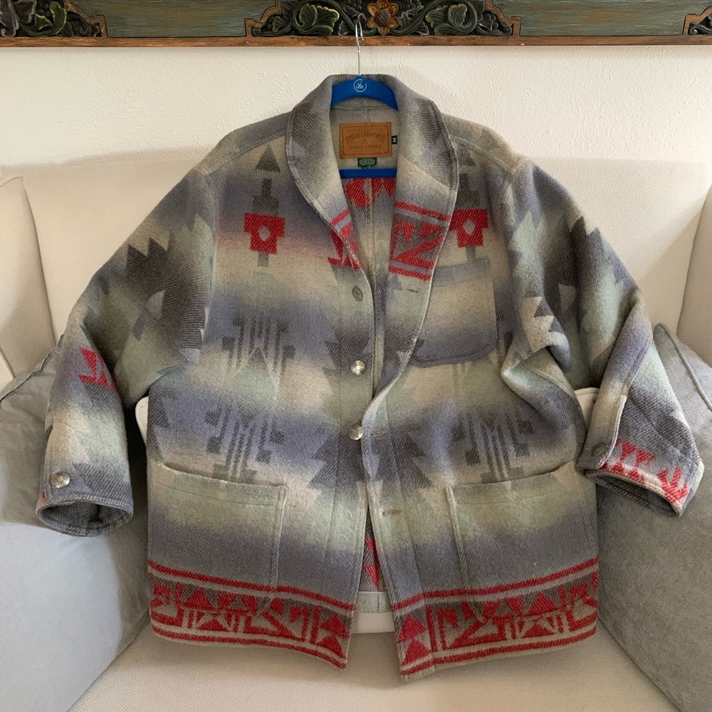 Vintage Ralph Lauren Polo Country Southwestern Wool Coat